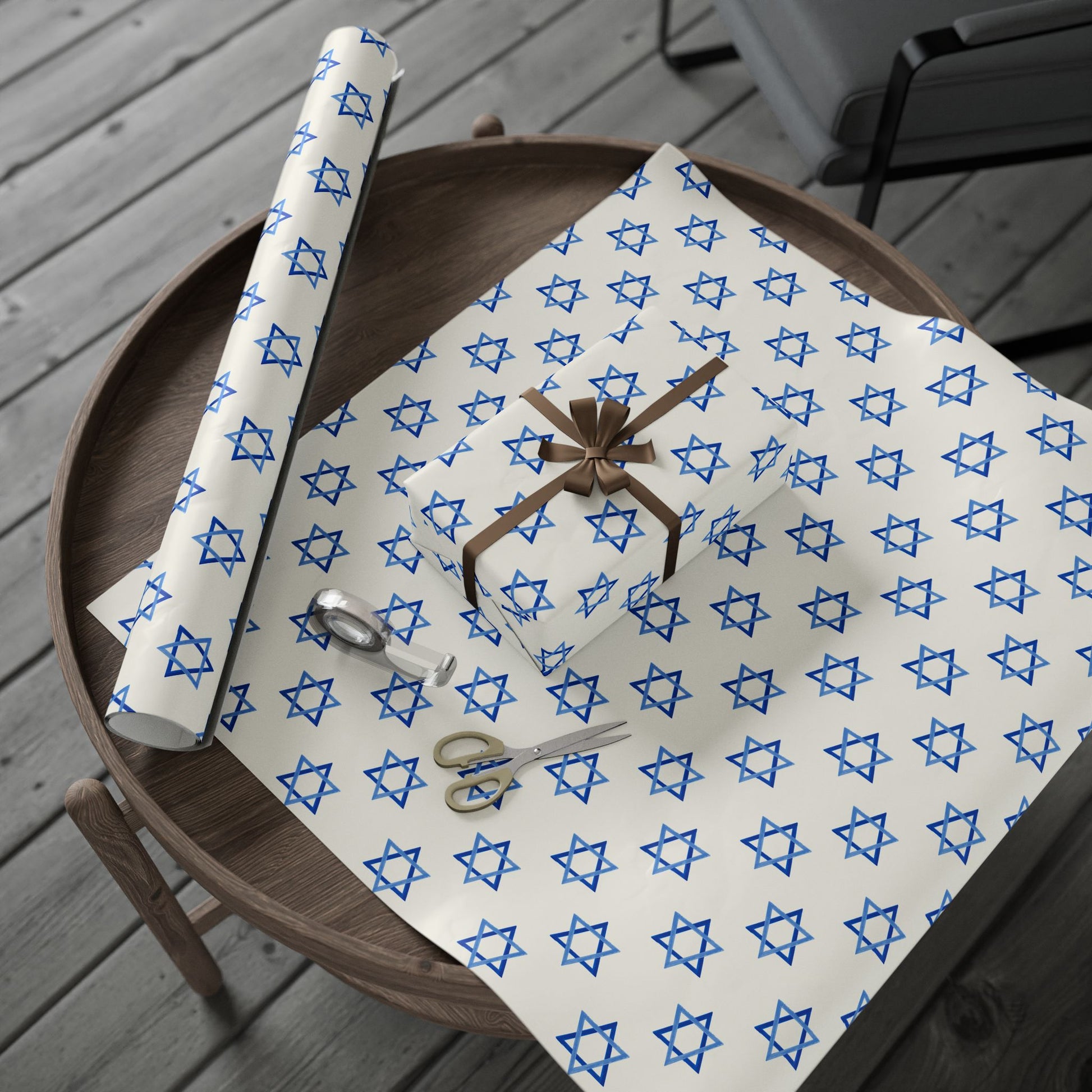 Blue Star of David Wrapping Paper