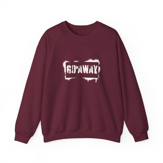 Crewneck Sweatshirt - 'Go Away' Stencil Graphic Cozy Pullover