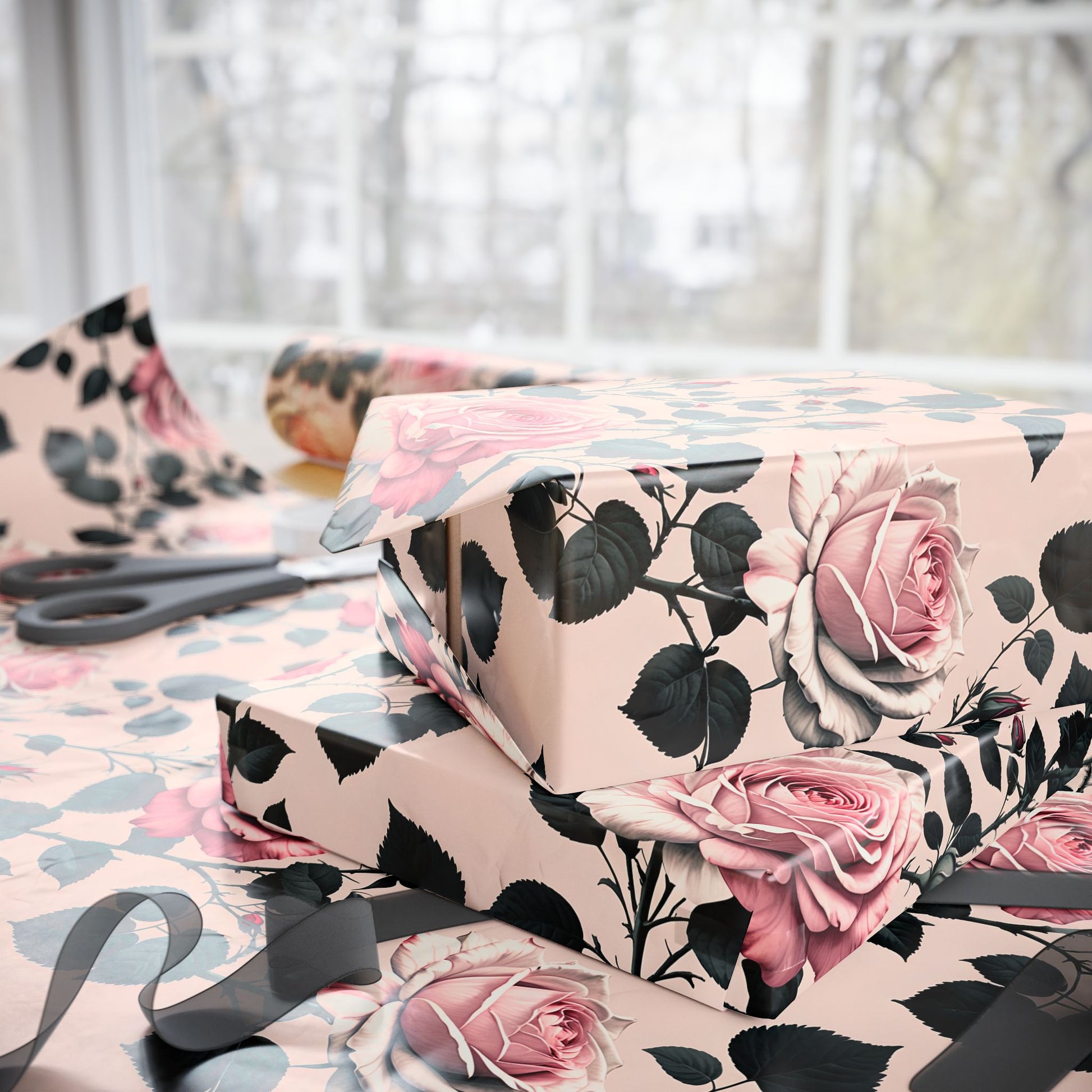 Rose Wrapping Papers Floral Gift Wrap for Birthday
