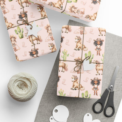 Pink Cowgirl Wrapping Paper