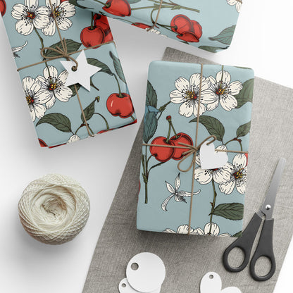 Chic Vintage Gift Wrapping Papers with Cherry Blossoms