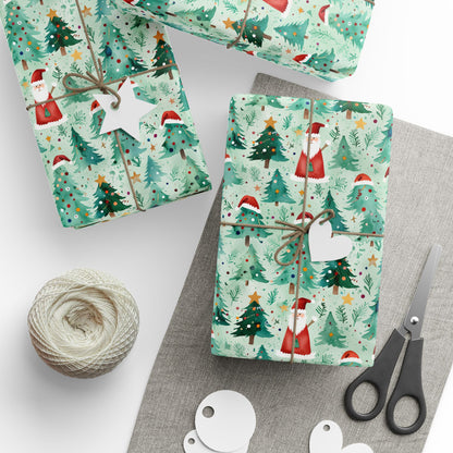 Tree - mendously Jolly – Santa & Spruce Holiday Wrapping Paper