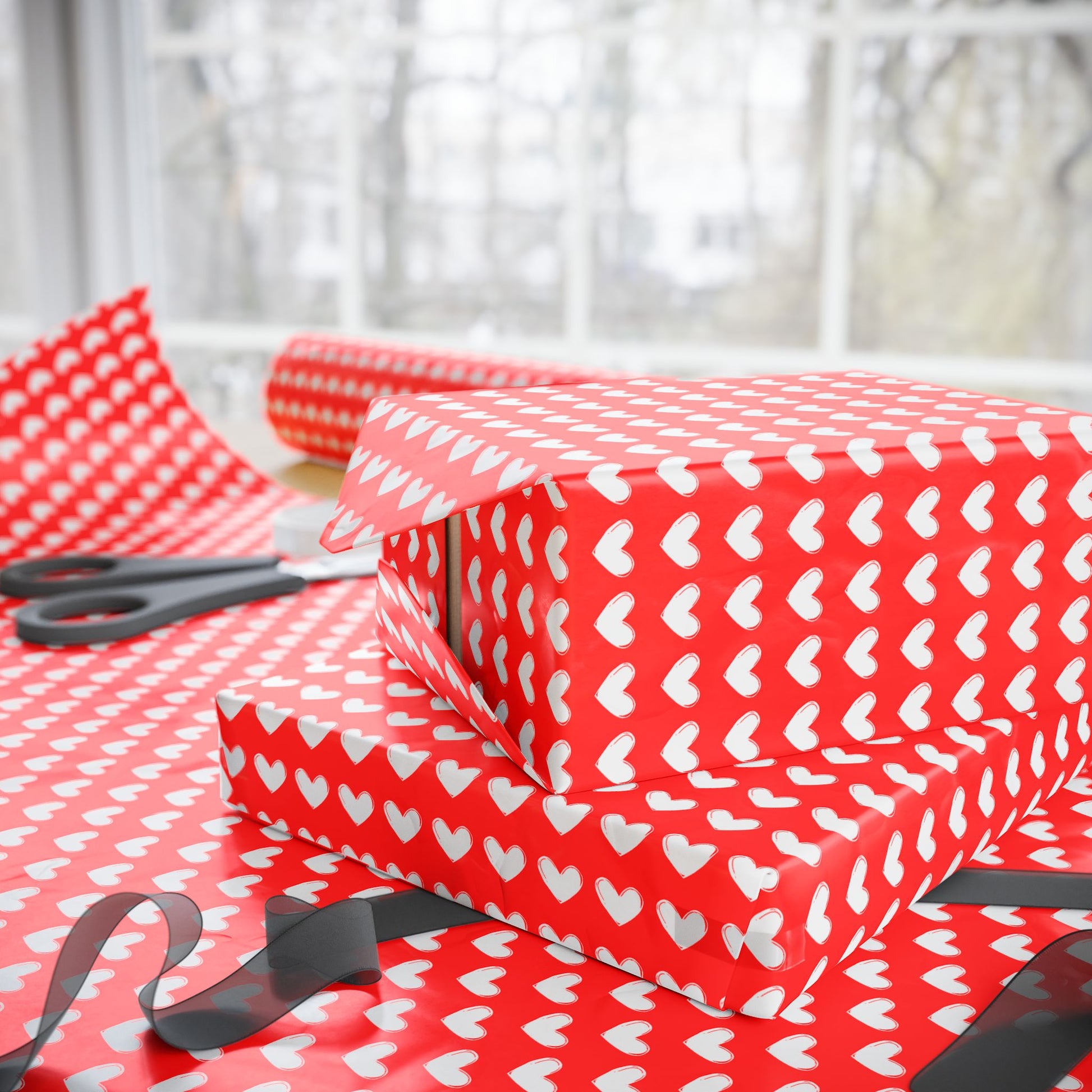 Red Love Hearts Wrapping Paper