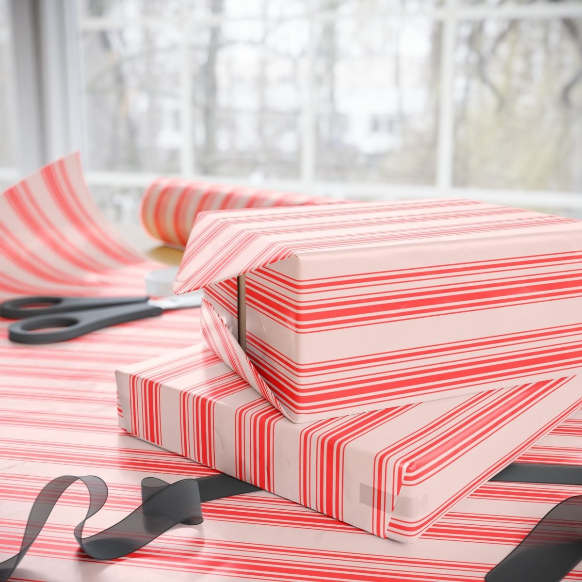 Blushberry Stripes – Red on Pink Wrapping Paper