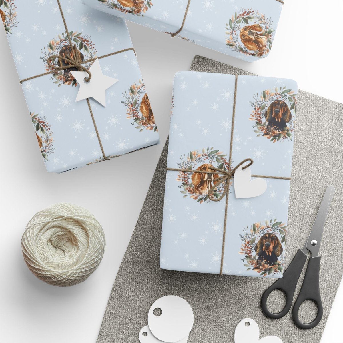 Sniffmas Snowflakes – Bloodhound Christmas Wrapping Paper