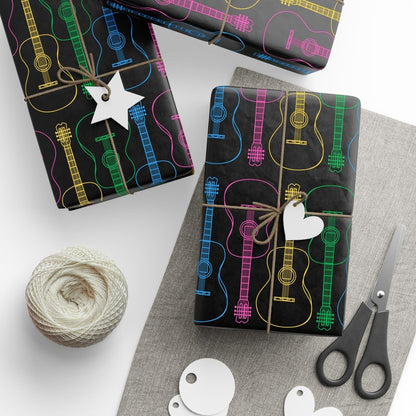 Wrapping Paper - Neon Guitar Design