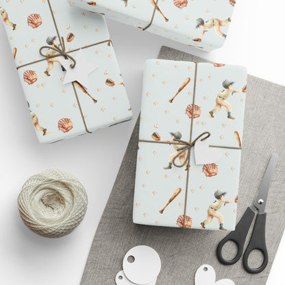 Wrapping Papers - Vintage Baseball Batter Up Design
