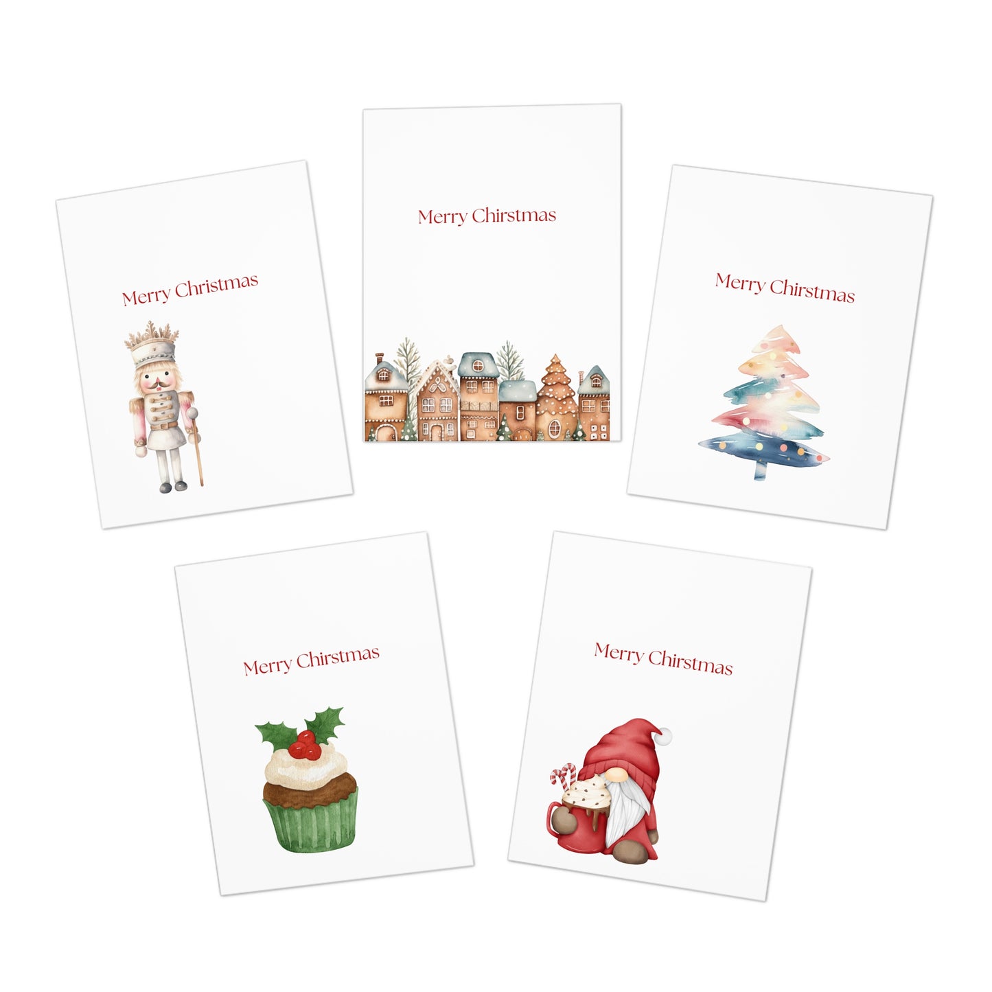 Funny Christmas (Wine Related - Set 1) Greeting Card Pack | Set of 5 Holiday Cards | Cute & Cheeky Christmas Cards