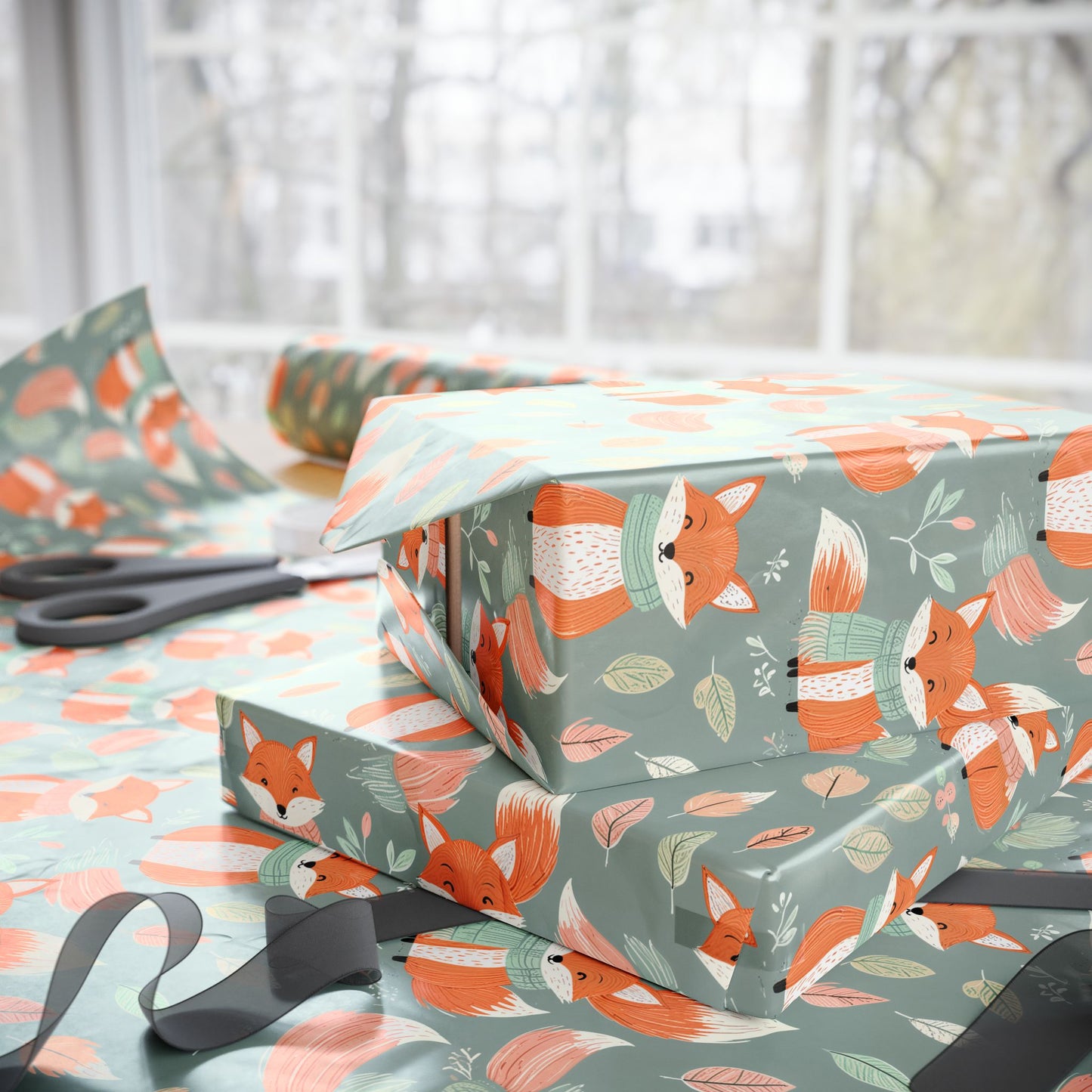 Foxy Frost – Cozy Winter Forest Wrapping Paper