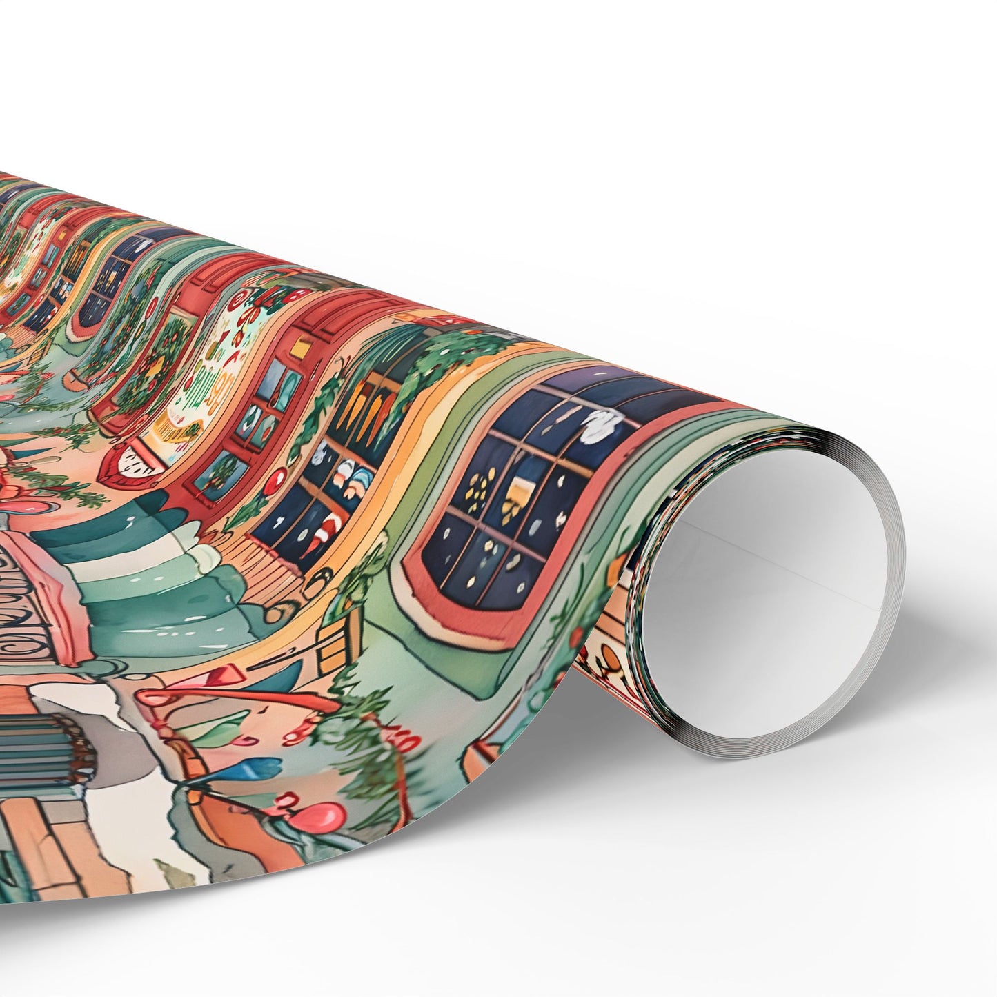 Festive Village Frenzy – Christmas Town Wrapping Paper