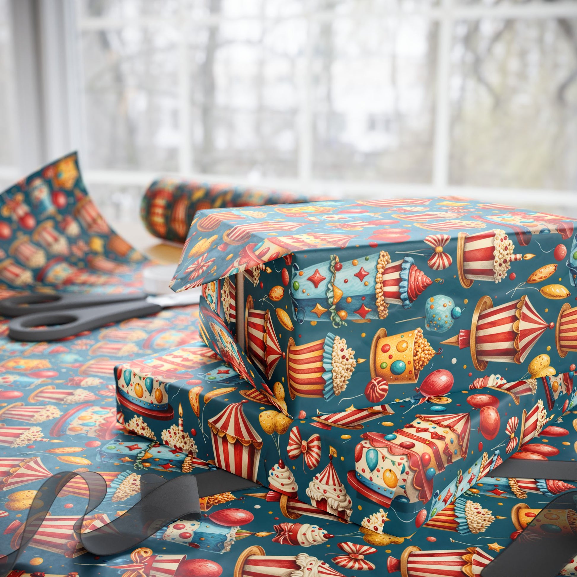 Carnival Cakes & Confetti Dreams – Birthday Wrapping Paper