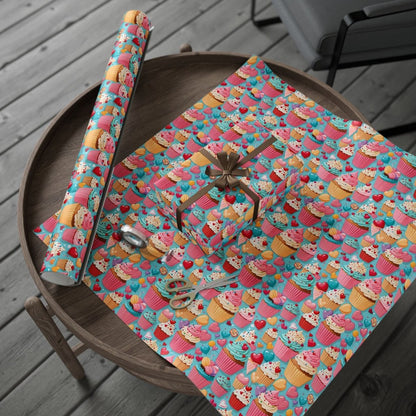 Valentines Cupcake Gift Paper
