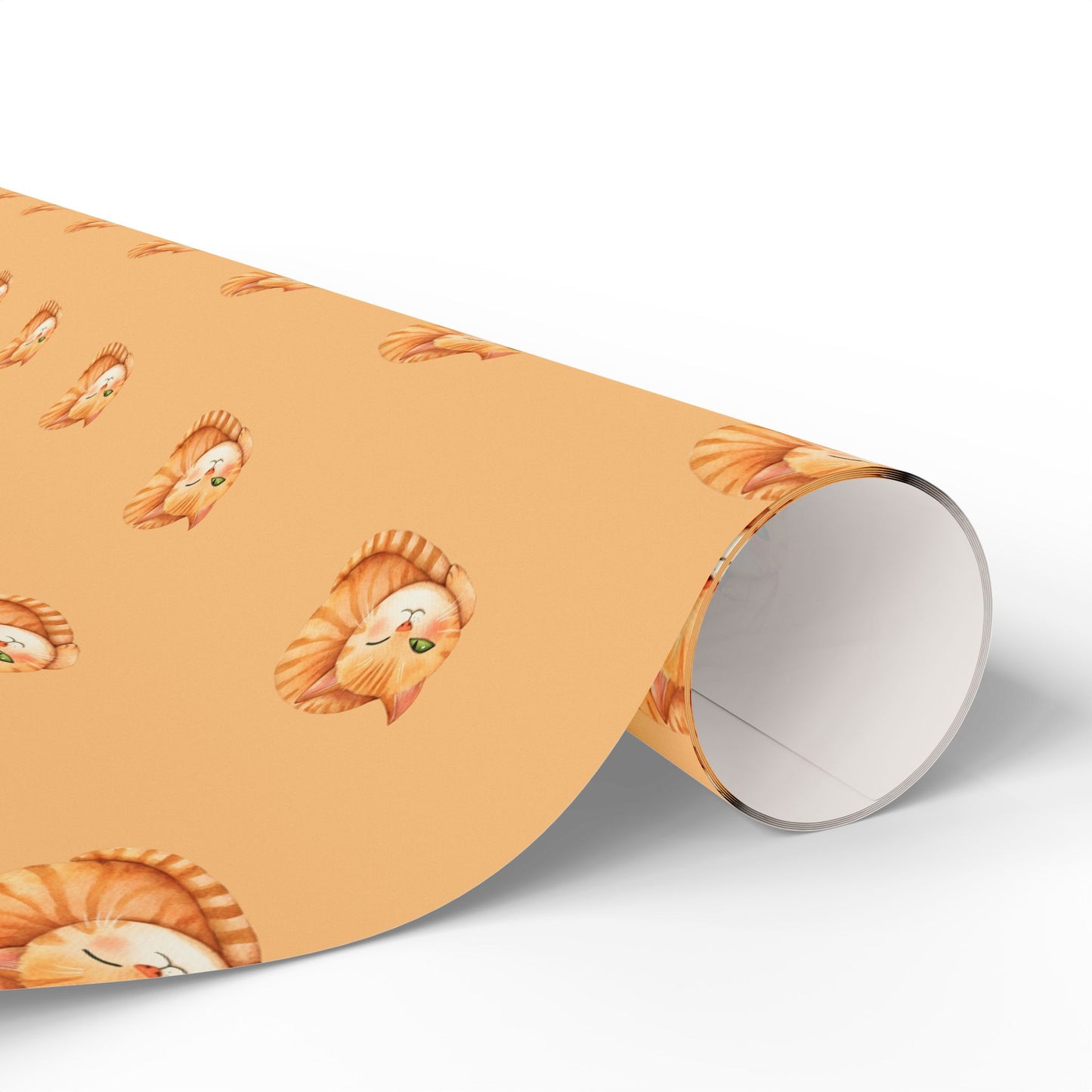 Sleepy Orange Cat Gift Wrap