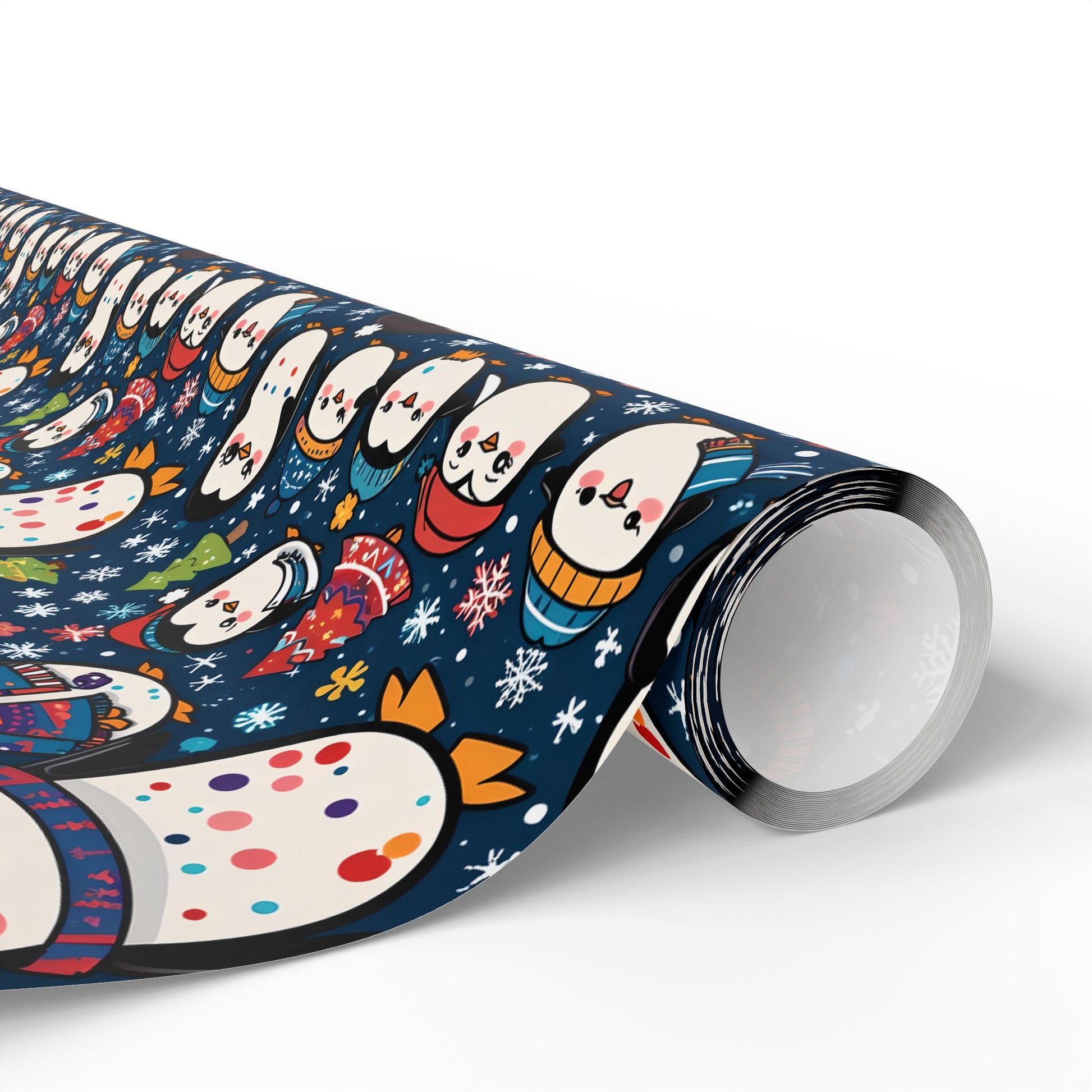 Waddle Wonderland – Cozy Penguins in Holiday Sweaters Wrapping Paper