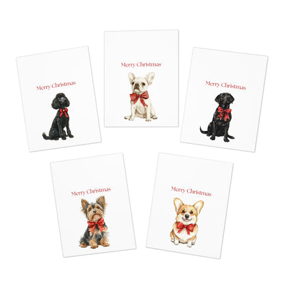 Dog Christmas Cards| Merry Christmas Greeting Cards – 25 Unique Designs | Blank Inside