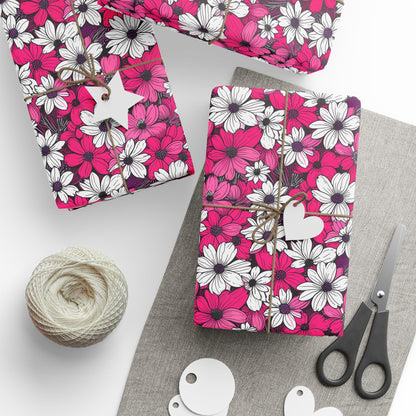 Pink & White Floral Wrapping Paper