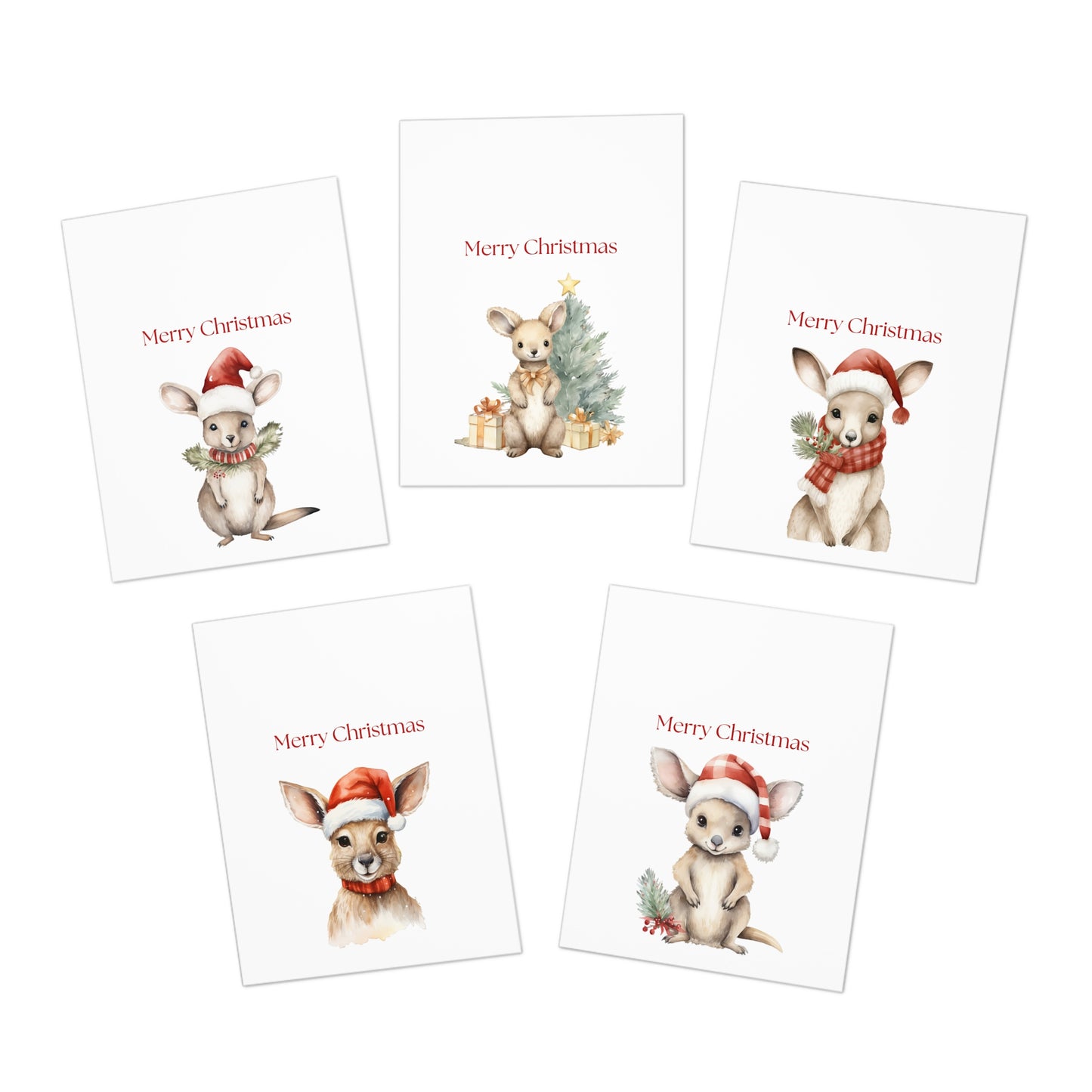 Cosy Christmas Kangaroo Greeting Card (25 pack)