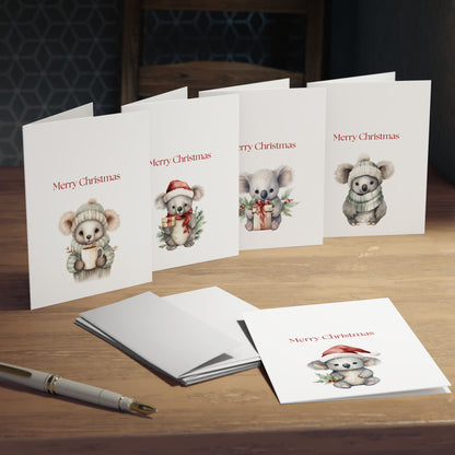 Cute Koala Christmas Cards| Merry Christmas Greeting Cards– 25 Pack | Blank Inside