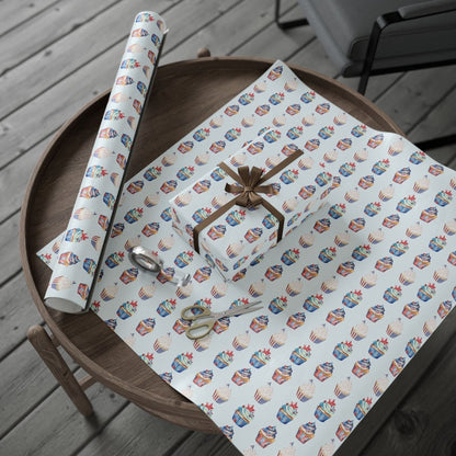Festive 4th of July Cupcake Wrapping Paper