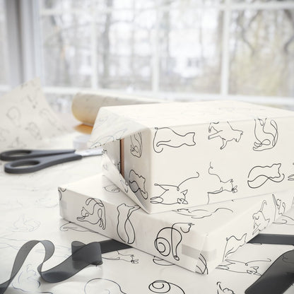 Elegant Minimalist Cat Wrapping Paper