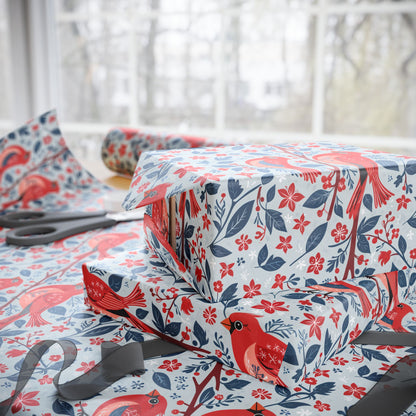 Cardinal & Crimson – Winter Birdsong Wrapping Paper