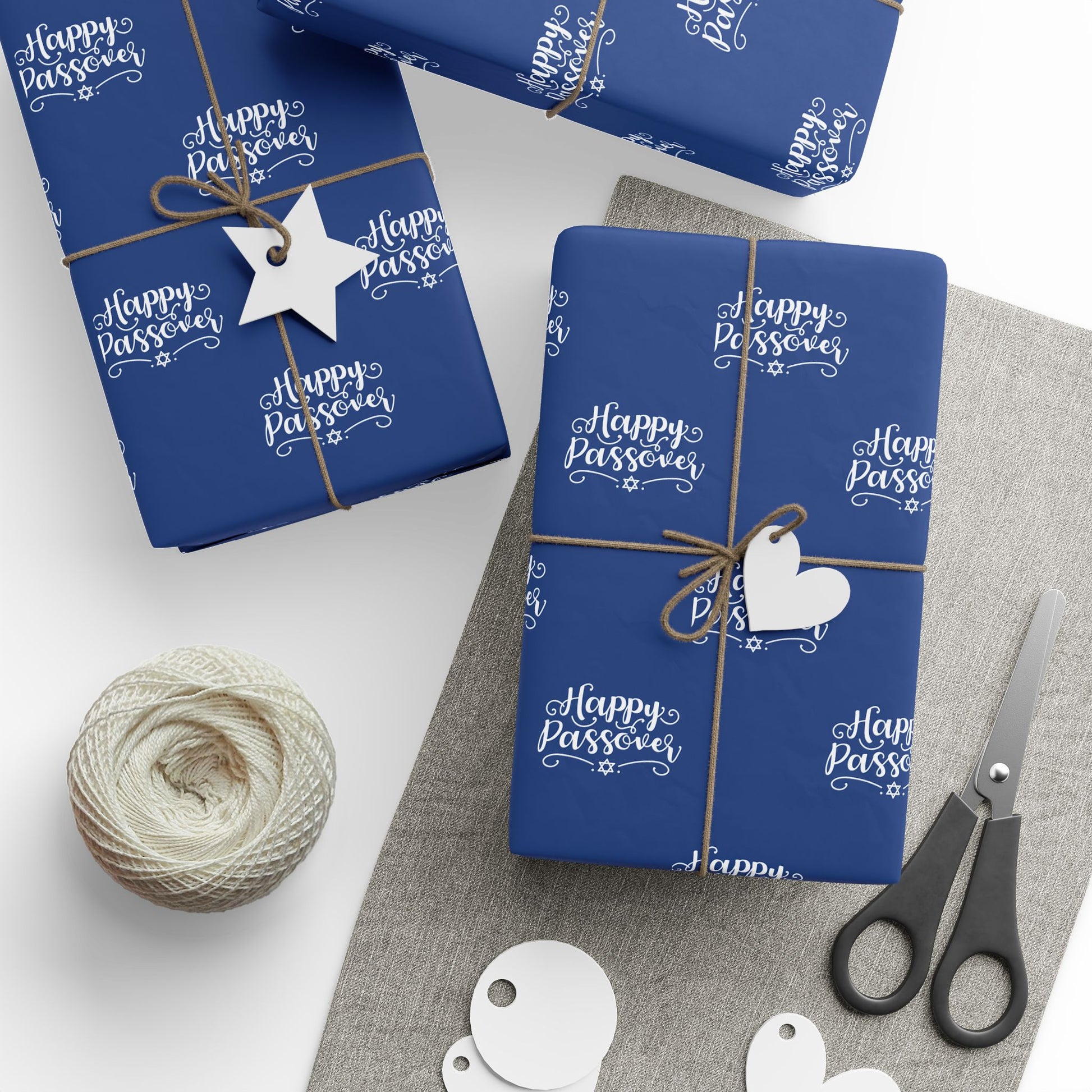 Elegant Blue Happy Passover Wrapping Paper
