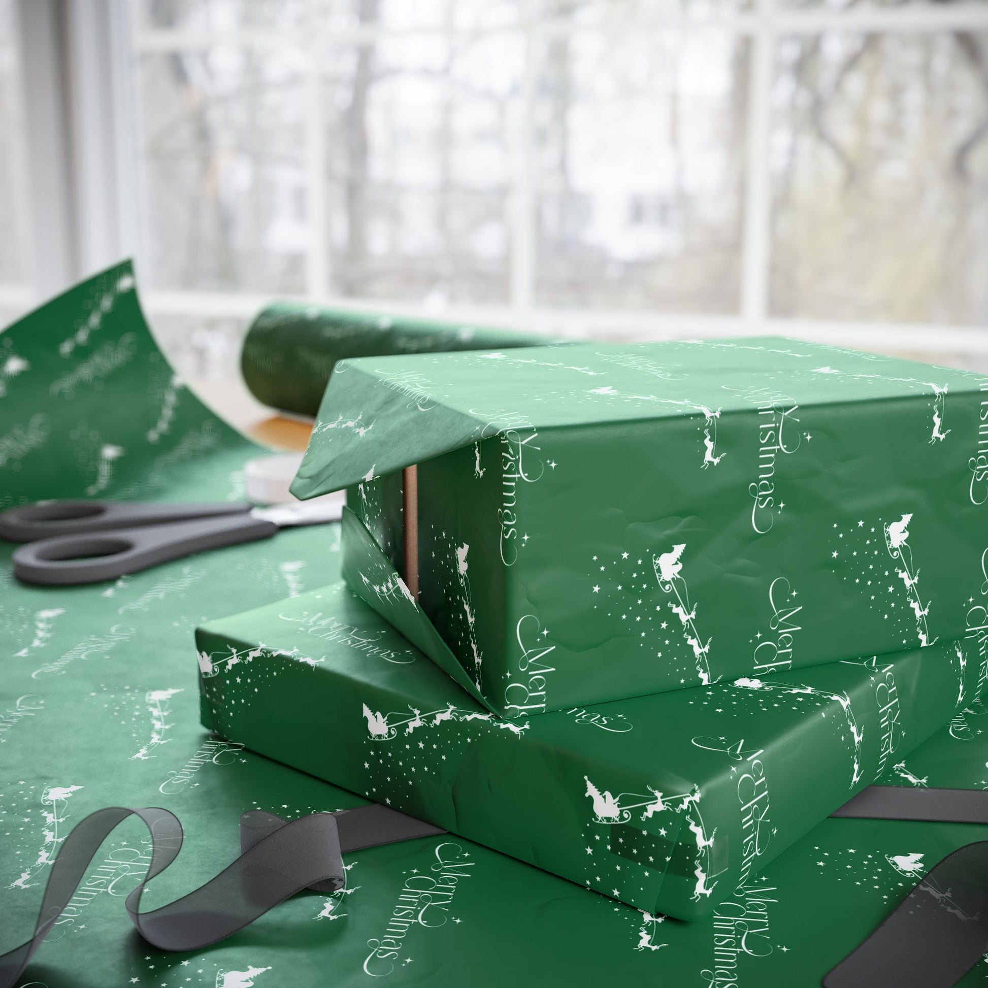 Sleigh All Day – Classic Green Christmas Wrapping Paper