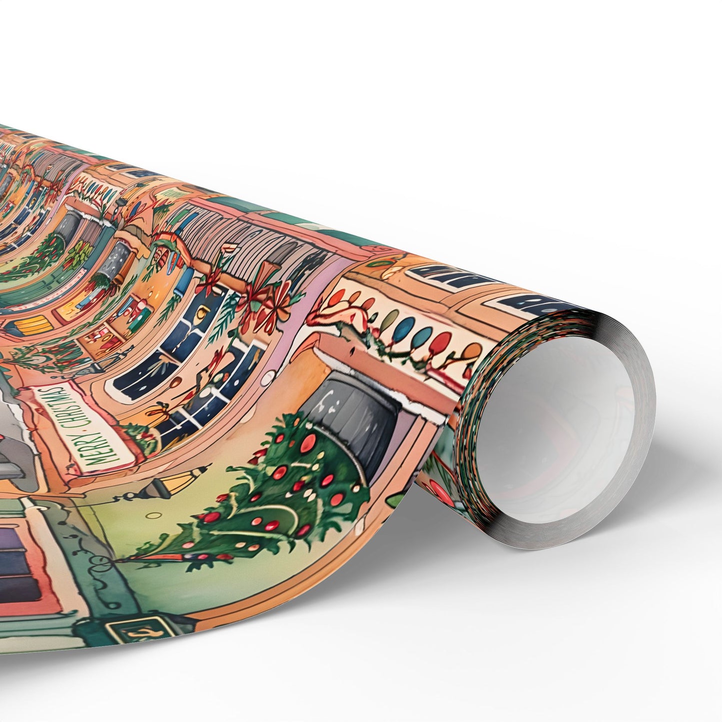Festive Village Frenzy – Christmas Town Wrapping Paper