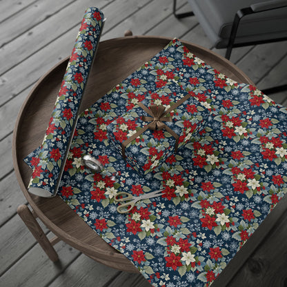 Festive Floral Christmas Wrapping Paper