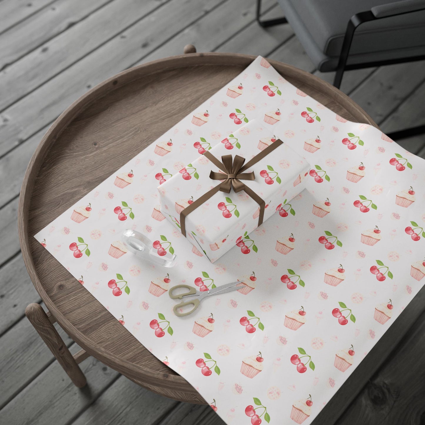 Colorful Cherry & Ice Cream Gift Wrap