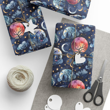 Cosmic Galaxy Wrapping Paper, Astronomical Gift Wrap, Solar System Party Decor, Space Birthday Wrap, Unique Holiday Gift Wrap