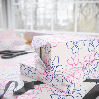 Floral Line Drawing Wrapping Paper Roll