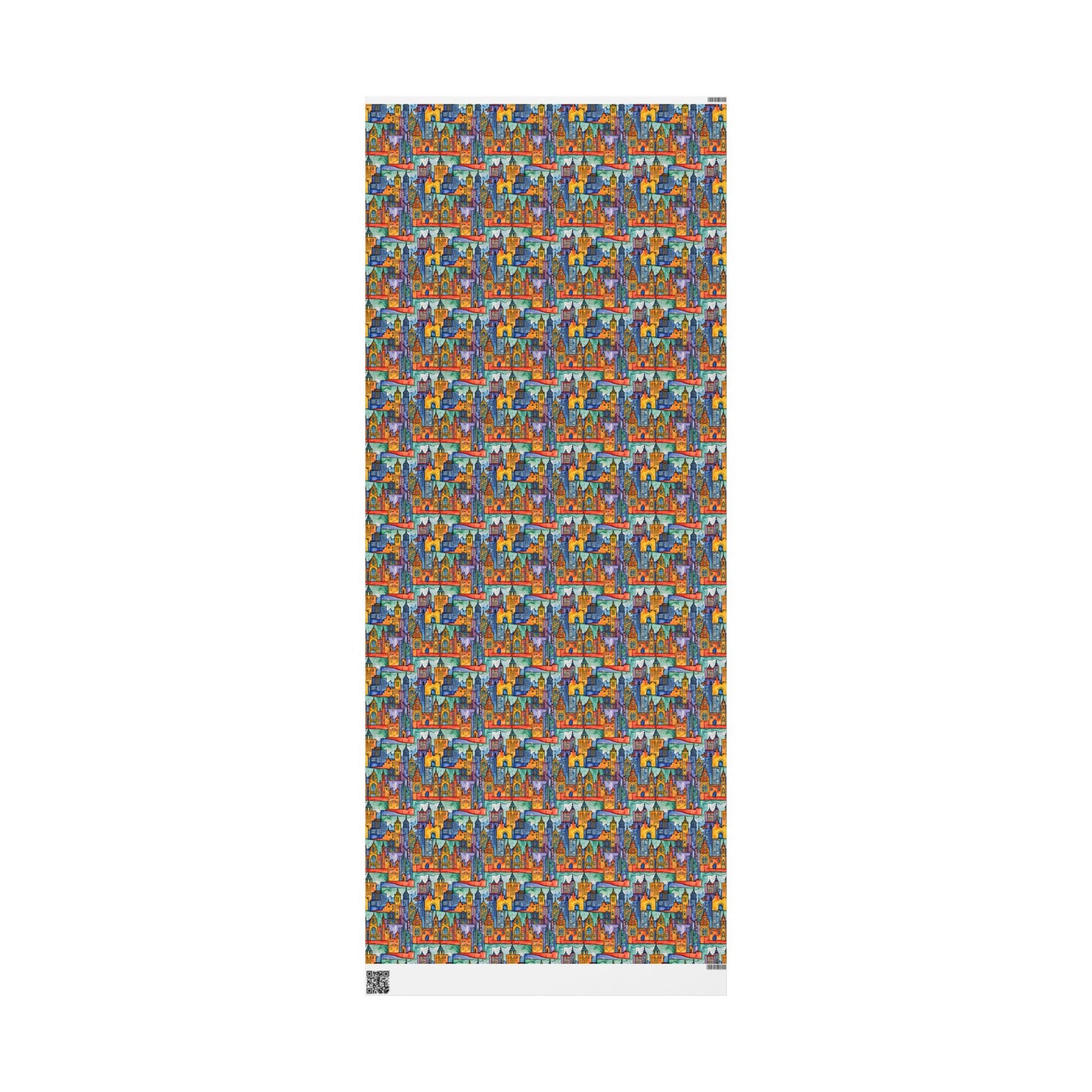 Vibrant Cityscape Wrapping Paper - Festive Gift Wrap
