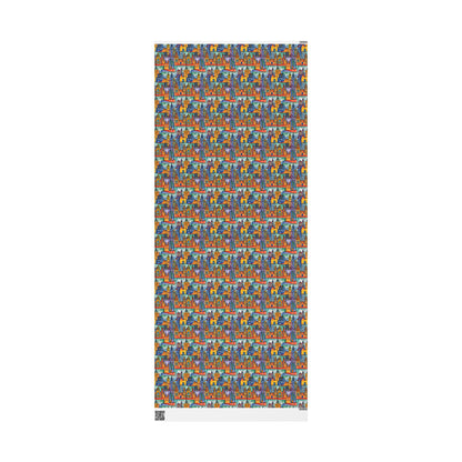 Vibrant Cityscape Wrapping Paper - Festive Gift Wrap