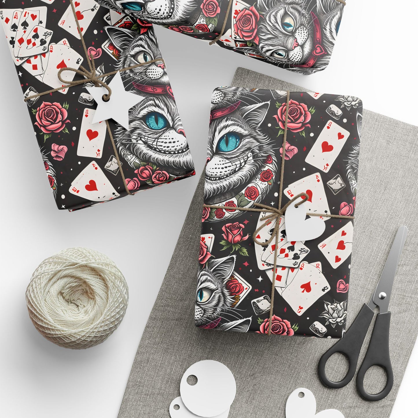 Colorful Trippy Gift Wrap Featuring Cheshire Cat