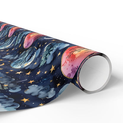 Cosmic Galaxy Wrapping Paper, Astronomical Gift Wrap, Solar System Party Decor, Space Birthday Wrap, Unique Holiday Gift Wrap