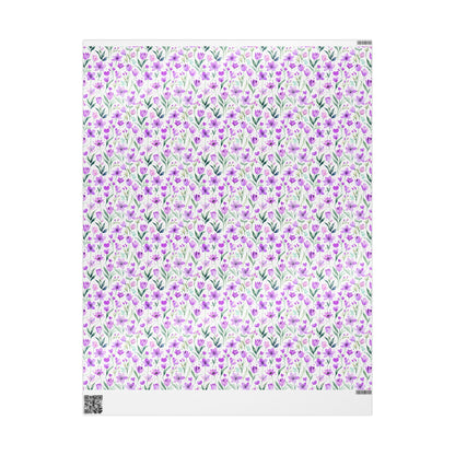 Purple Floral Gift Wrap Rolls