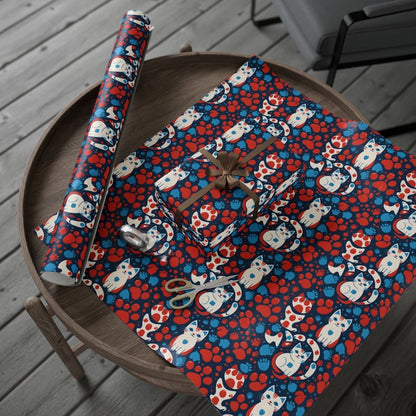 Retro Cat Design Wrapping Paper: Whisker Wonderland Gift Wrap