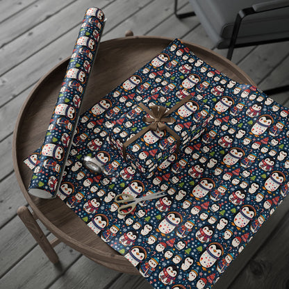 Waddle Wonderland – Cozy Penguins in Holiday Sweaters Wrapping Paper
