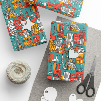 Colorful Cityscape Wrapping Paper