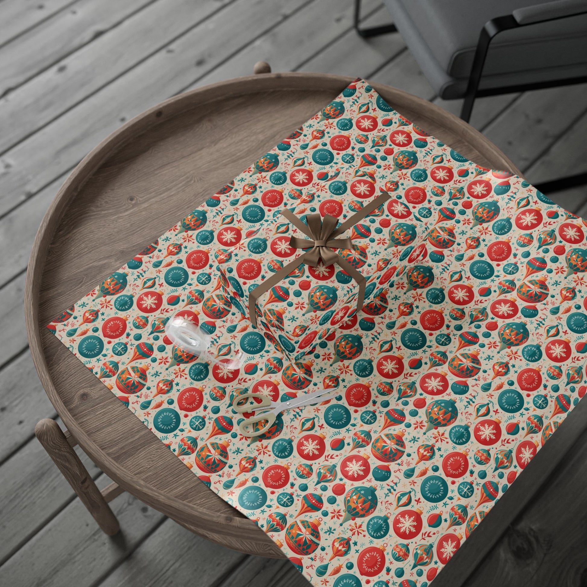Decked to the Balls – Retro Ornament Wrapping Paper