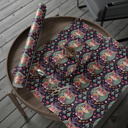 Funky Cheshire Cat Design for Gift Wrapping