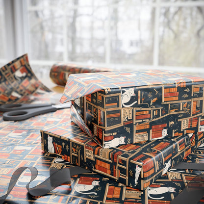 Whiskered Tales – Cat & Book Lover Wrapping Paper