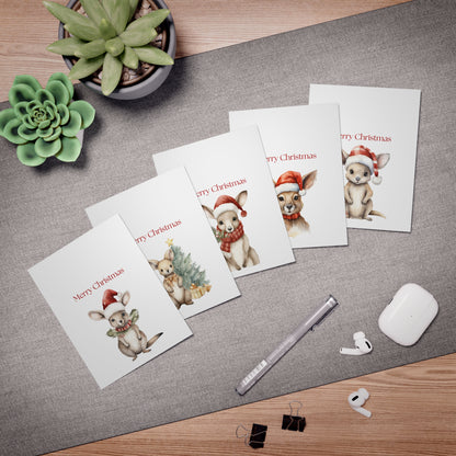 Cosy Christmas Kangaroo Greeting Card (25 pack)