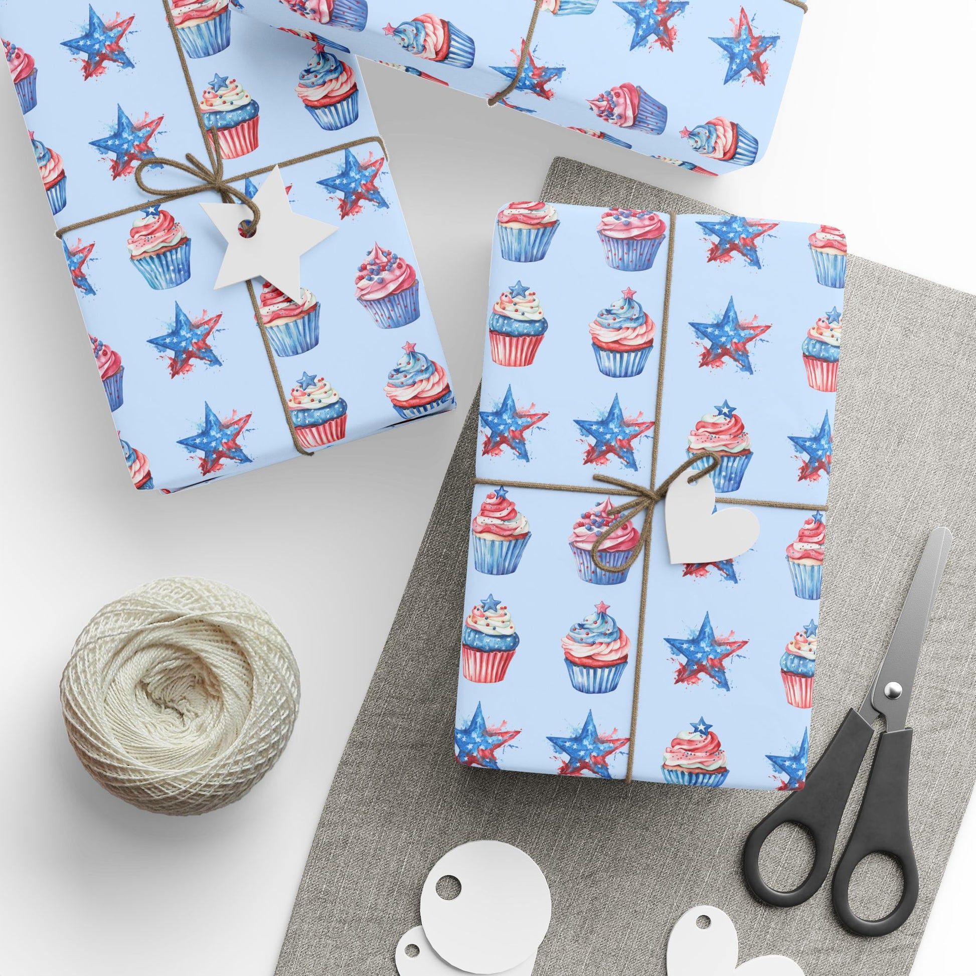 Patriotic Cupcake Wrapping Paper