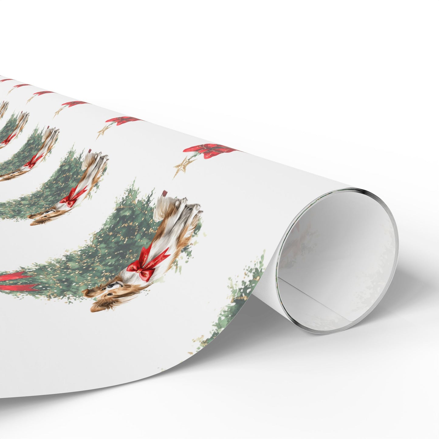 Christmas Wreath Wrapping Paper Roll — Festive Holiday Gift Wrap