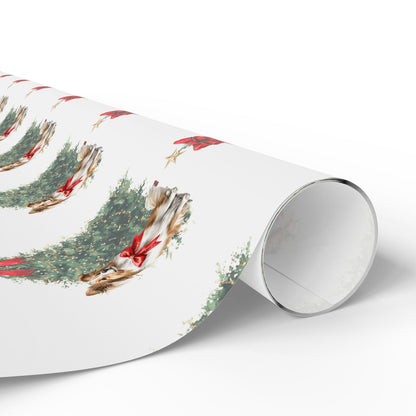 Christmas Wreath Wrapping Paper Roll — Festive Holiday Gift Wrap