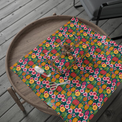 Wrapping Paper - Tropic Treat Pineapple Floral Hawaiian Gift Wrap