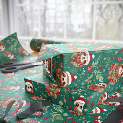 Sleighin’ It Slowly – Holiday Sloth Wrapping Paper