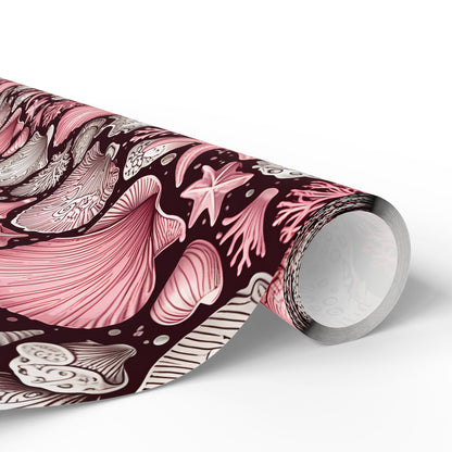 Pink Seashell Beach Theme Wrapping Paper